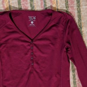 Fuschia long sleeve thermal shirt